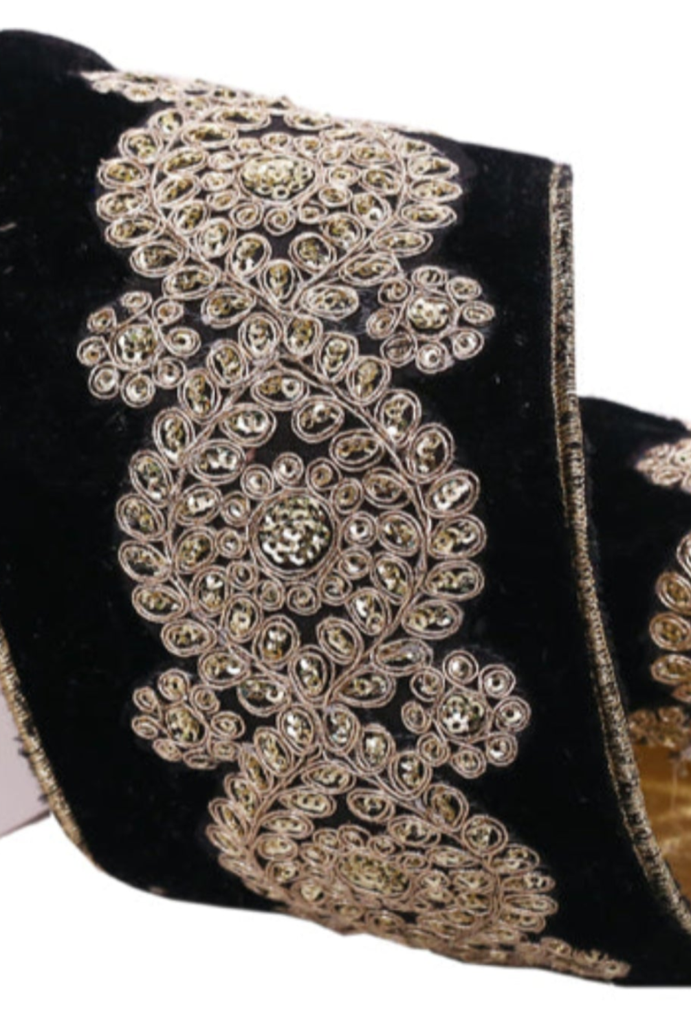 Shop For 4inch Light Gold Embroidery Ribbon: Black (5 Yards)