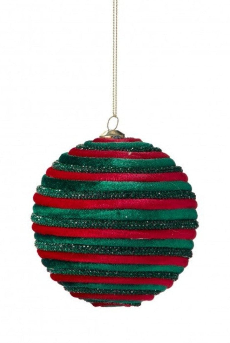 Shop For 4inch Velvet Jewel Braided Ornament Ball: Green