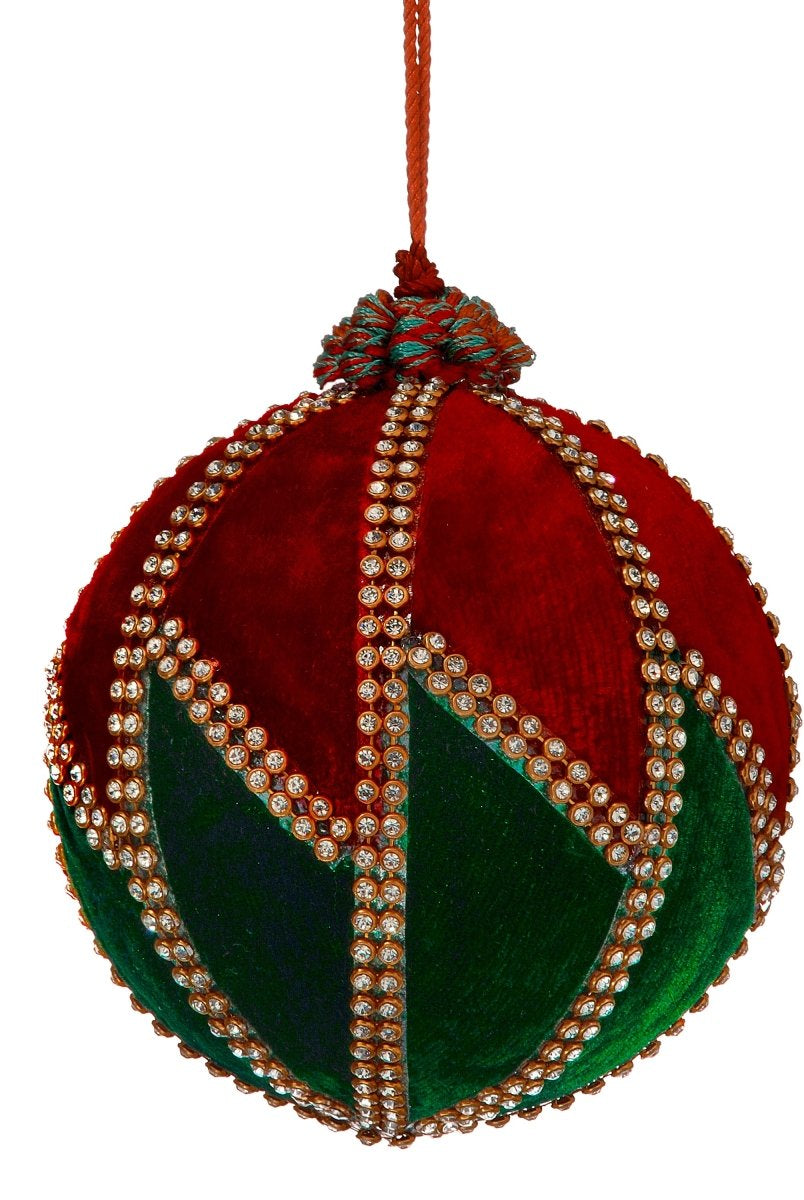 Shop For 4inch Velvet Zig Zag Jewel Ornament Ball