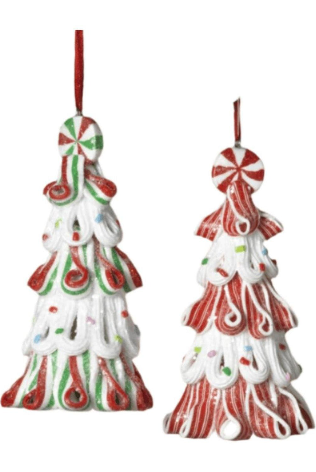 5" Clay Dough Holiday Candy Tree Ornament (Set of 2)