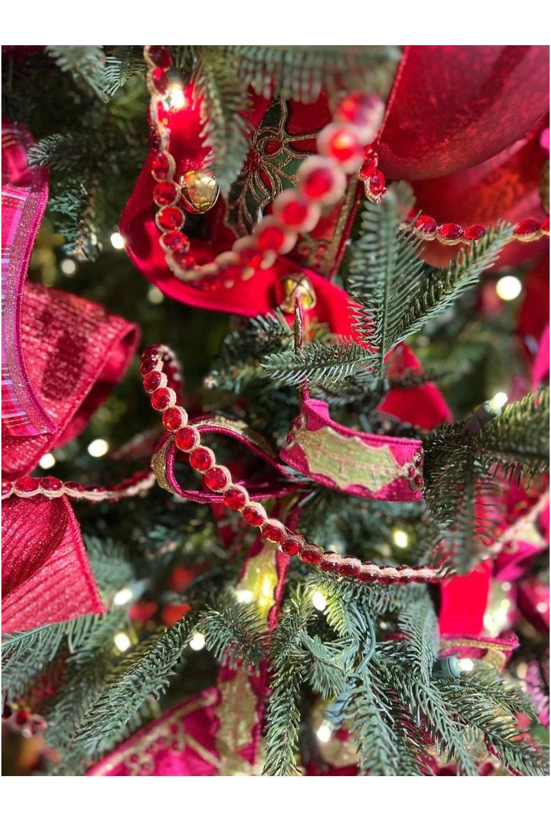 Shop For .5" Crown Jewel Garland Ribbon: Red (10 Yards) at Michelle's aDOORable Creations