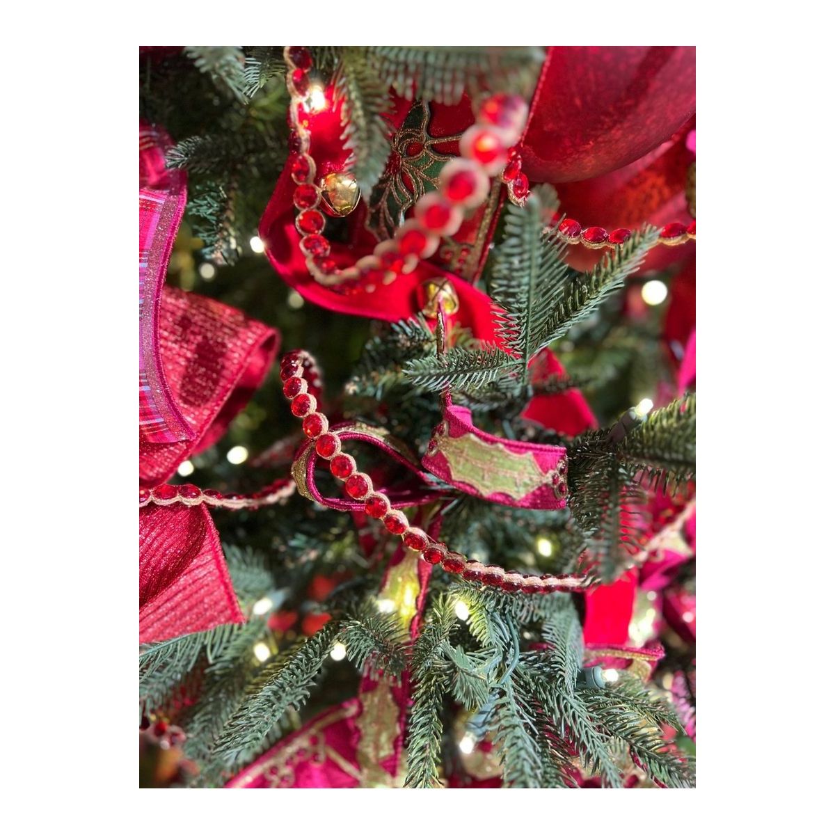 Shop For .5" Crown Jewel Garland Ribbon: Red (10 Yards) at Michelle's aDOORable Creations