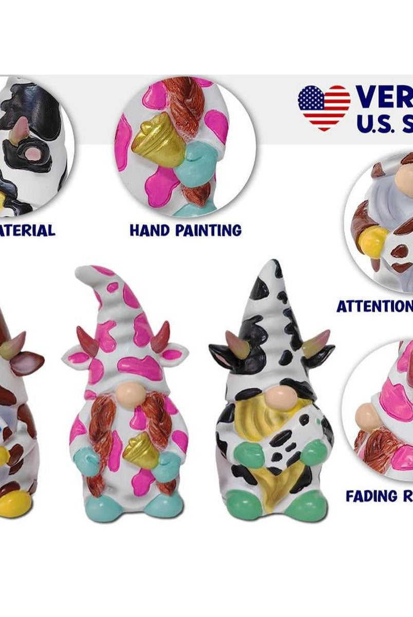 Shop For 5" Endearing Cow Gnome Mini Statue (Set of 3)