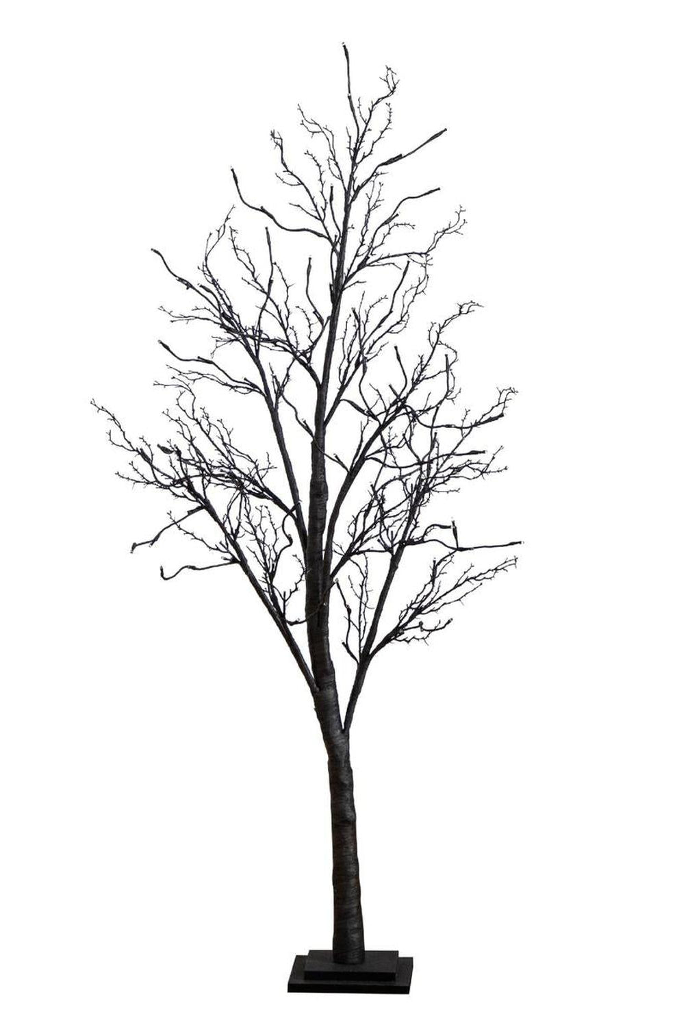 5’ LED Halloween Deluxe Black Twig Artificial Tree