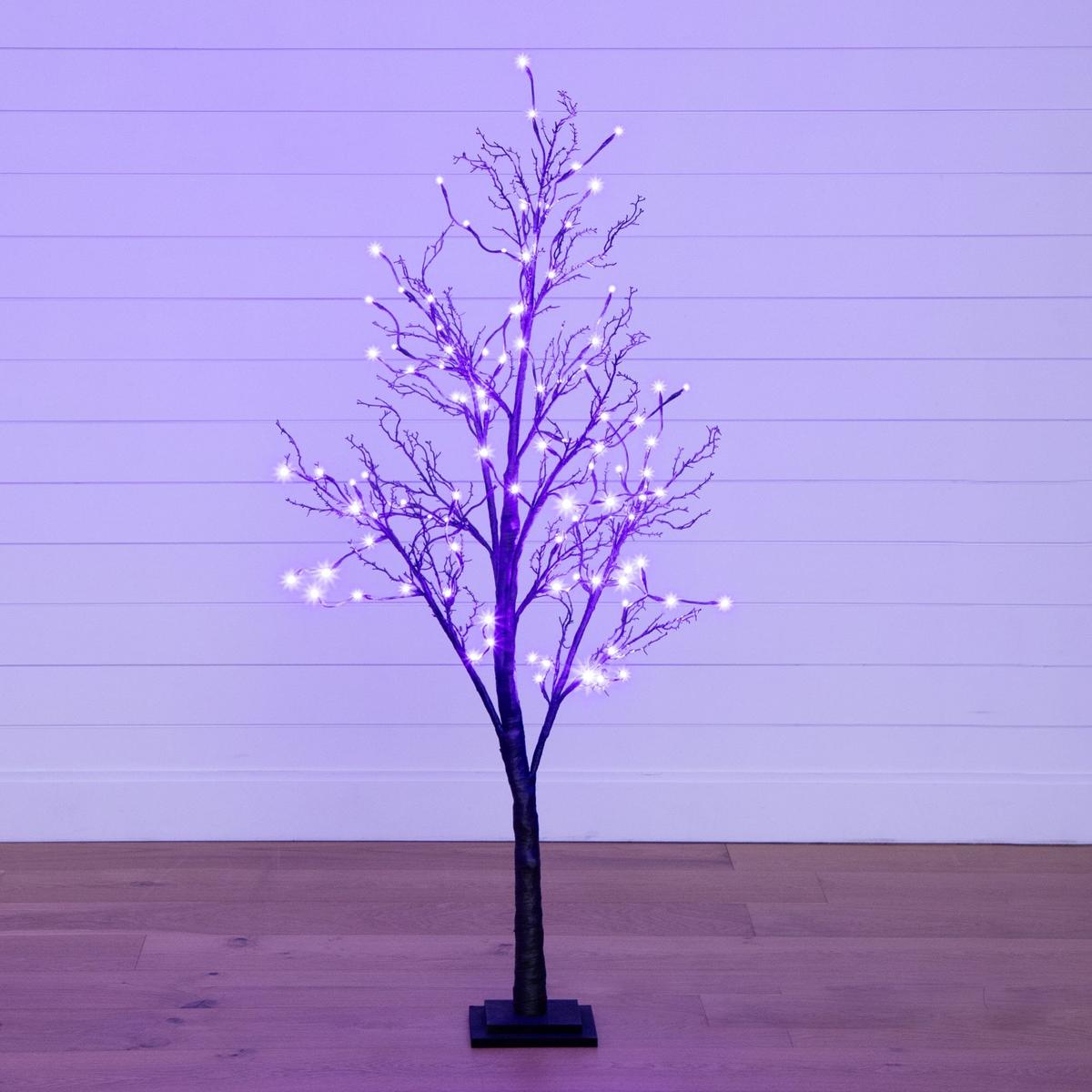 Shop For 5’ LED Halloween Deluxe Black Twig Artificial Tree