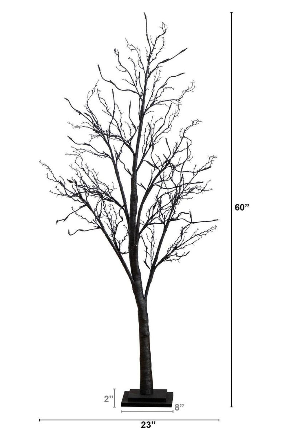 5’ LED Halloween Deluxe Black Twig Artificial Tree