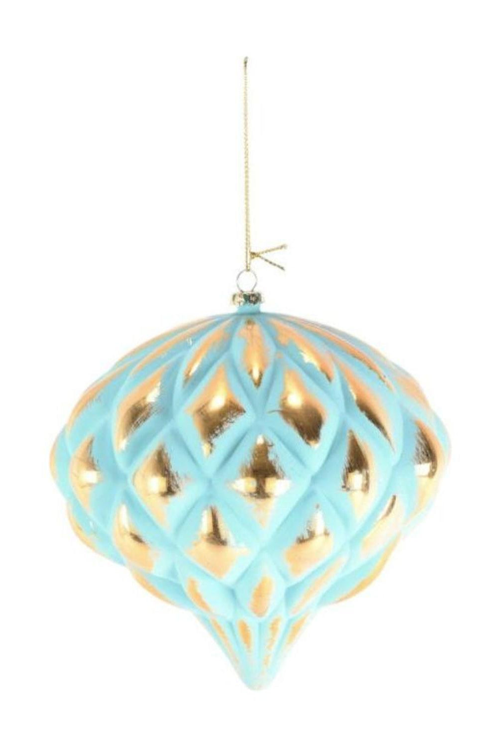 5” Mint Green & Gold Onion Ornament