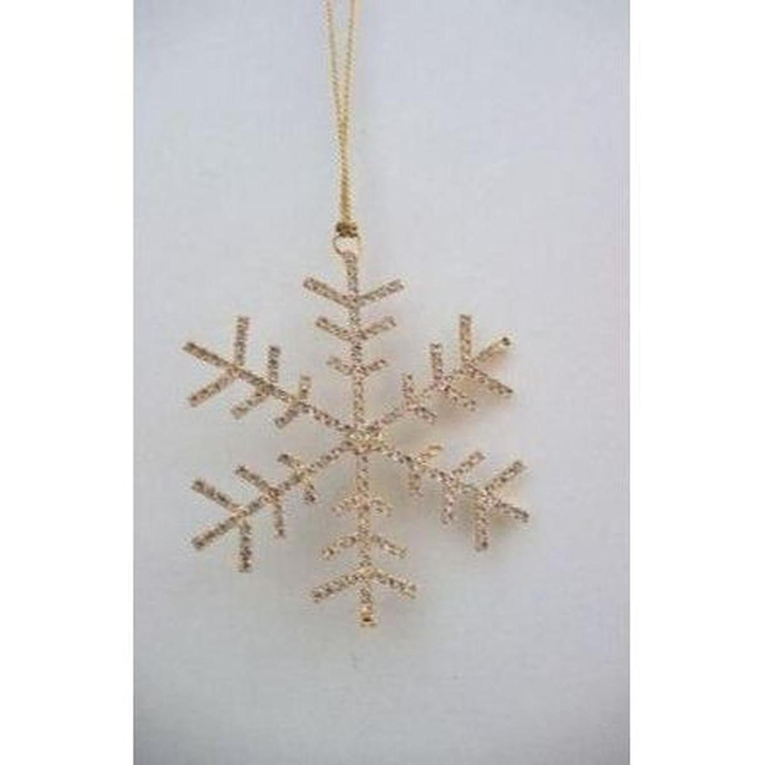 5" Petite Jewel Snowflake Ornament: Gold