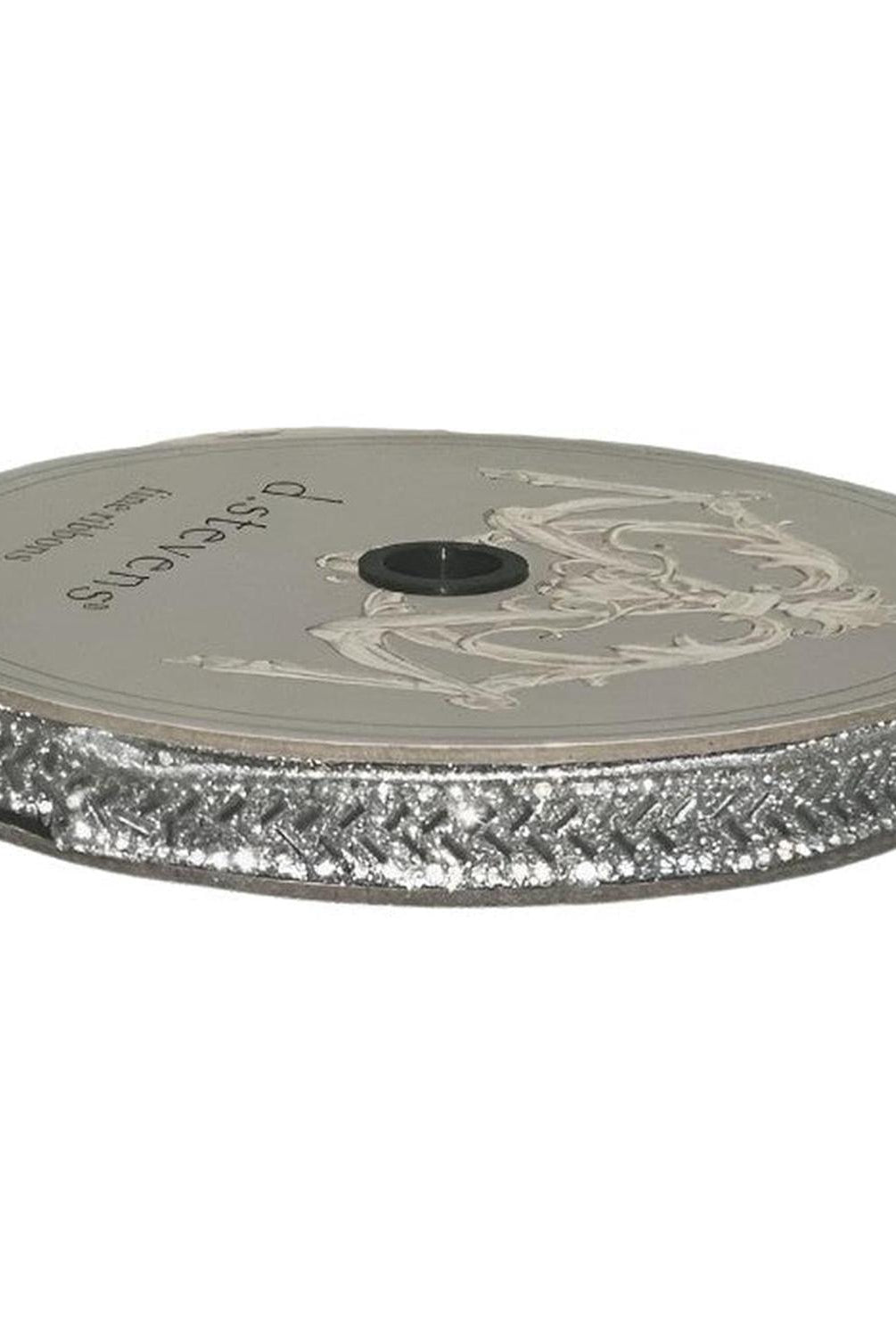 .5" Silver Bead Chevron Ribbon