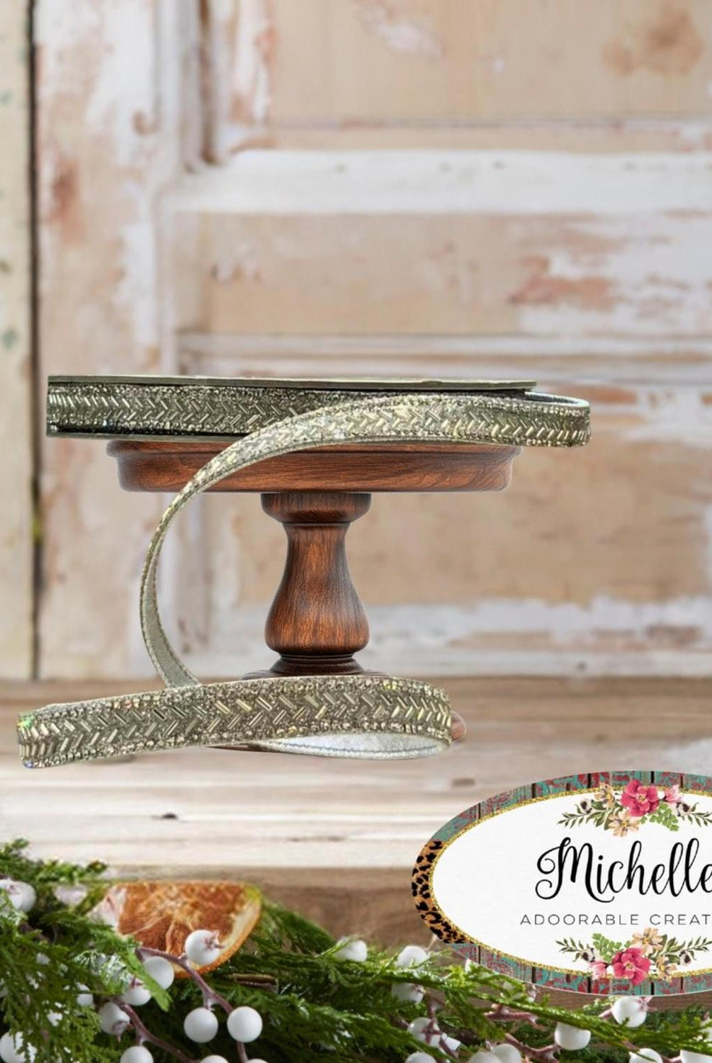 .5" Silver Bead Chevron Ribbon