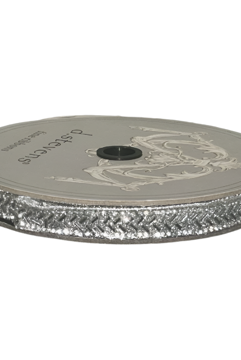 Shop For .5" Silver Bead Chevron Ribbon