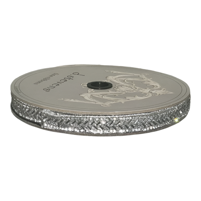 Shop For .5" Silver Bead Chevron Ribbon