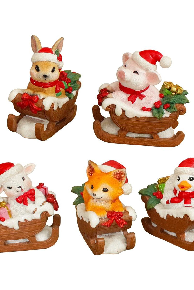 Shop For 5" Tabletop Holiday Animal Decor Figurines (Set of 5)