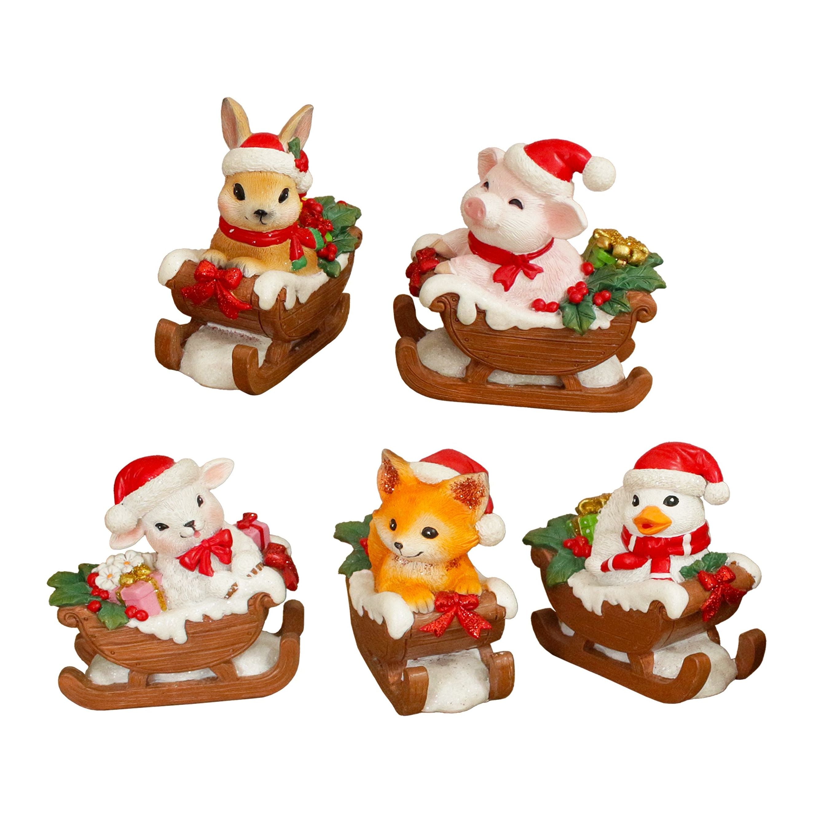 Shop For 5" Tabletop Holiday Animal Decor Figurines (Set of 5)