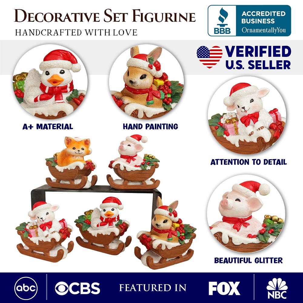 Shop For 5" Tabletop Holiday Animal Decor Figurines (Set of 5)