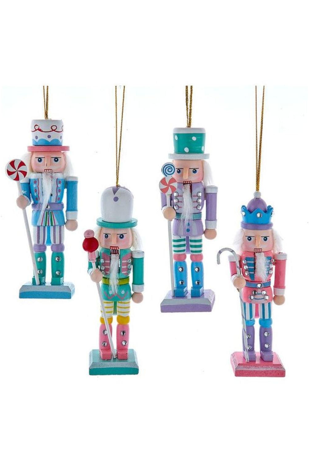 5" Wooden Pastel Nutcracker Ornaments