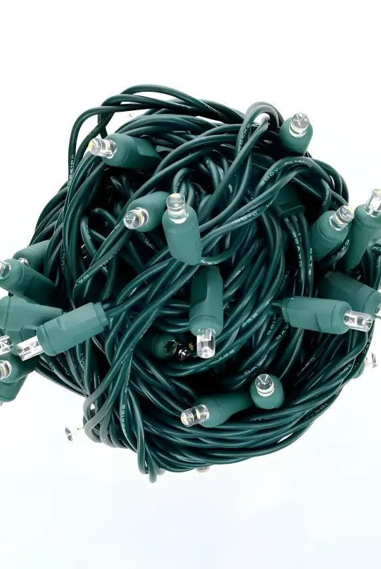 Shop For 50 5mm Champagne Warm White, Pure White, Cool White LED Christmas Lights, 6" Spacing