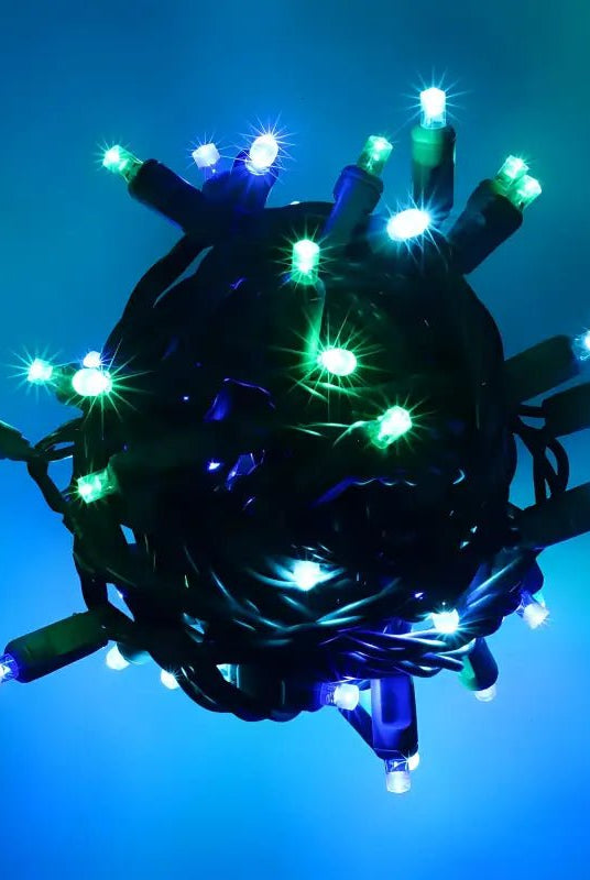 Shop For 50 5mm ColorSplash Bahamas Blue, Green, Teal LED Christmas Lights, 6" Spacing