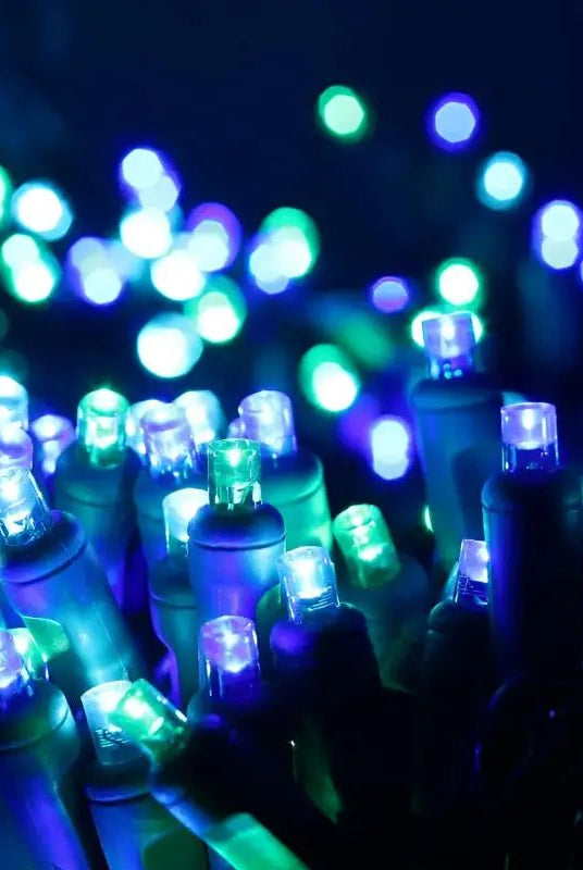 Shop For 50 5mm ColorSplash Bahamas Blue, Green, Teal LED Christmas Lights, 6" Spacing