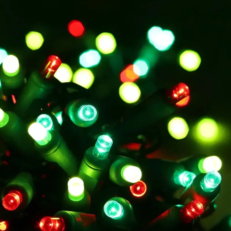 Shop For 50 5mm ColorSplash Holly Red, Green, Lime Green LED Christmas Lights, 6" Spacing