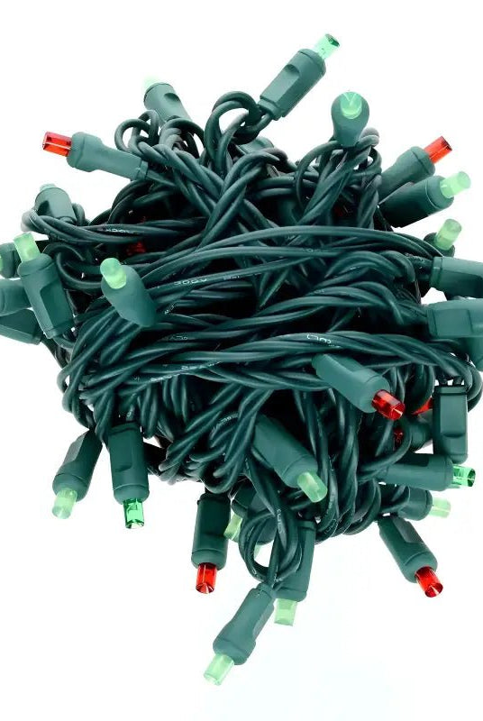 Shop For 50 5mm ColorSplash Holly Red, Green, Lime Green LED Christmas Lights, 6" Spacing