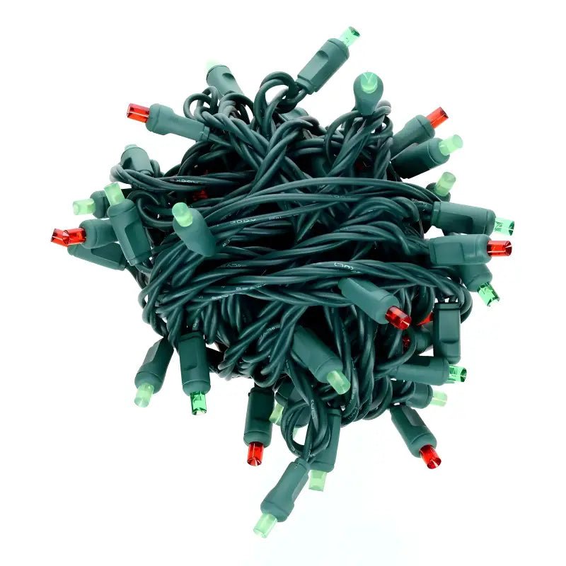 Shop For 50 5mm ColorSplash Holly Red, Green, Lime Green LED Christmas Lights, 6" Spacing