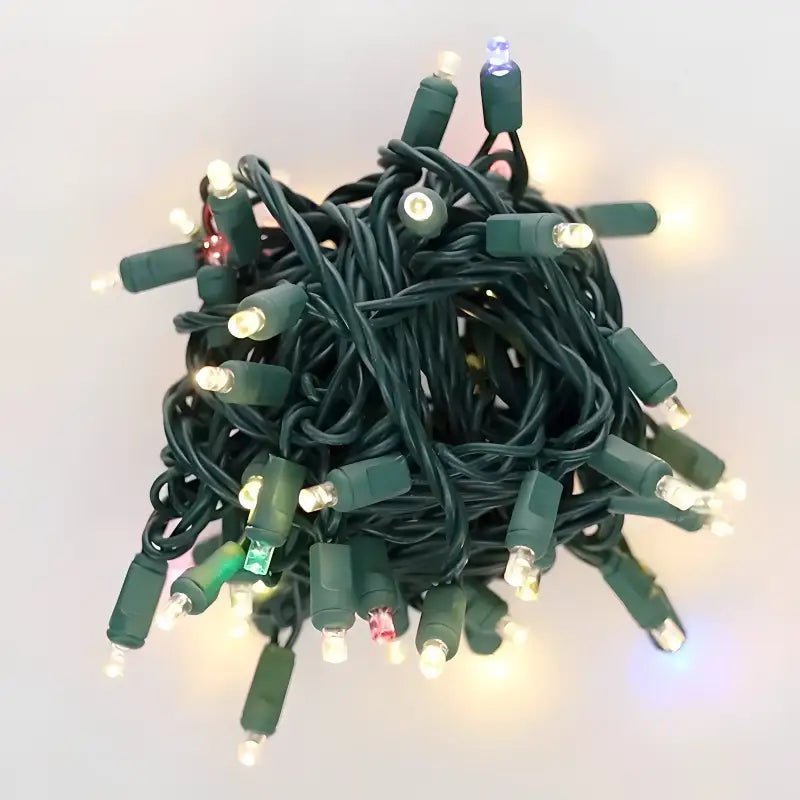 Shop For 50 5mm ColorSplash Treasure Warm White/RGB Smooth Fading LED Christmas Lights, 6" Spacing