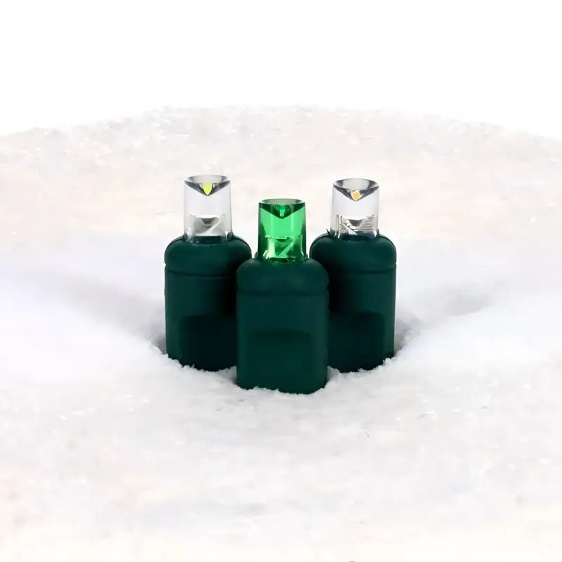 Shop For 50 5mm ColorSplash Winter Warm White, Cool White, Green LED Christmas Lights, 6" Spacing