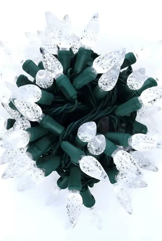 Shop For 50 C6 Cool White LED Christmas Lights, 4" Spacing