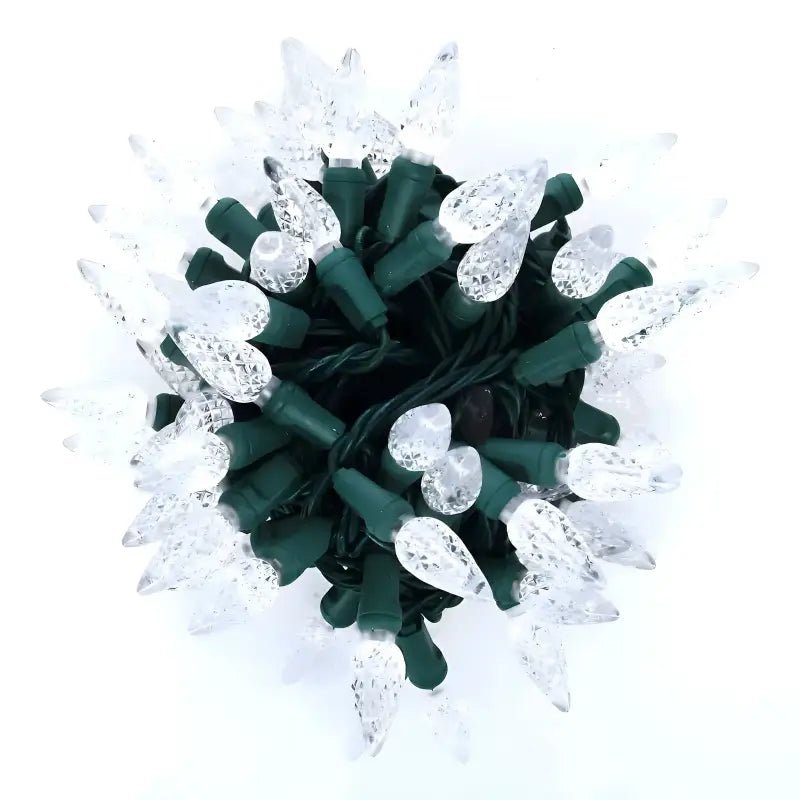 Shop For 50 C6 Cool White LED Christmas Lights, 4" Spacing