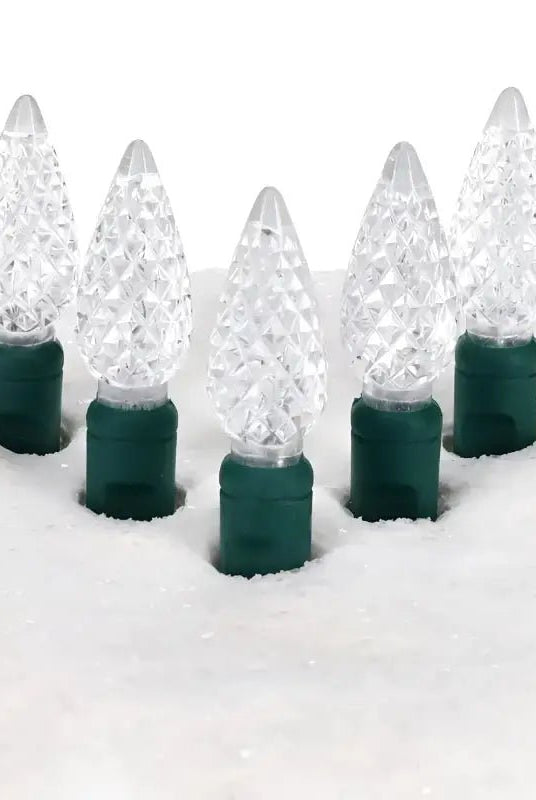 Shop For 50 C6 Cool White LED Christmas Lights, 4" Spacing