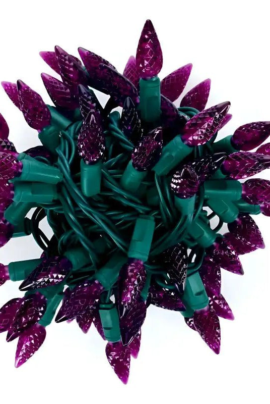 Shop For 50 C6 Purple LED Christmas Lights, 4" Spacing