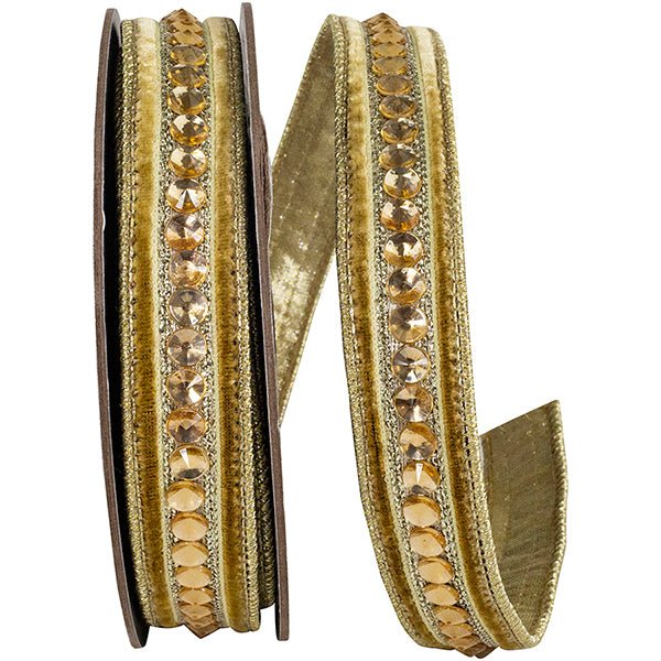 Shop For 5/8in Metallic Dupioni Jewel Ribbon: Gold (5 Yards)