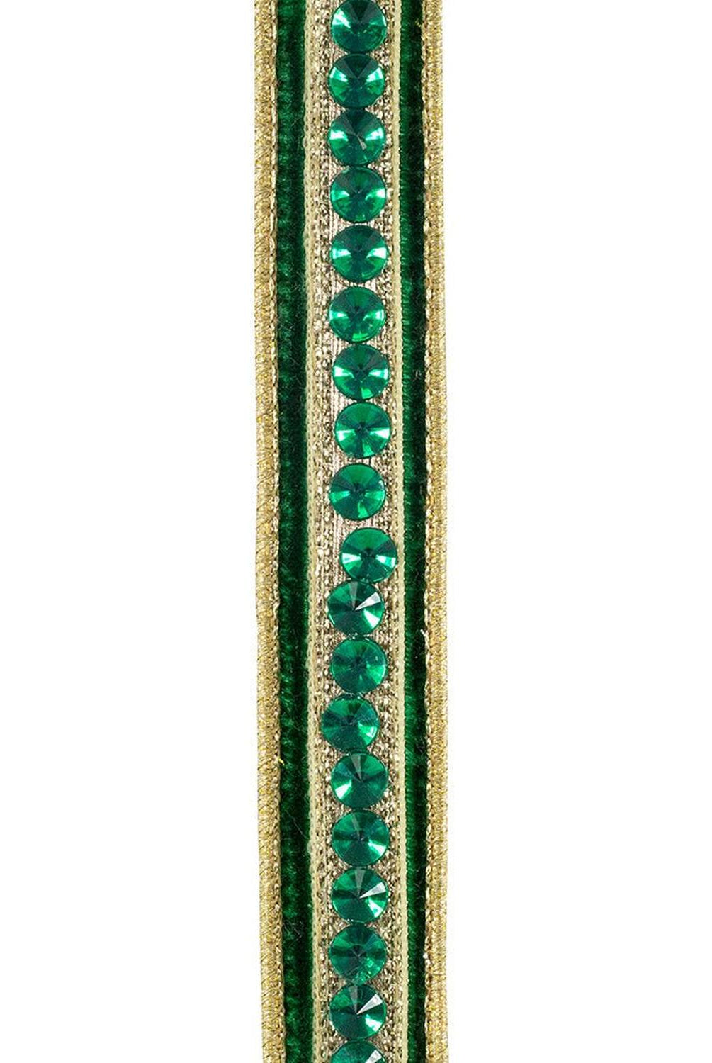 5/8in Metallic Dupioni Jewel Ribbon: Green (5 Yards)