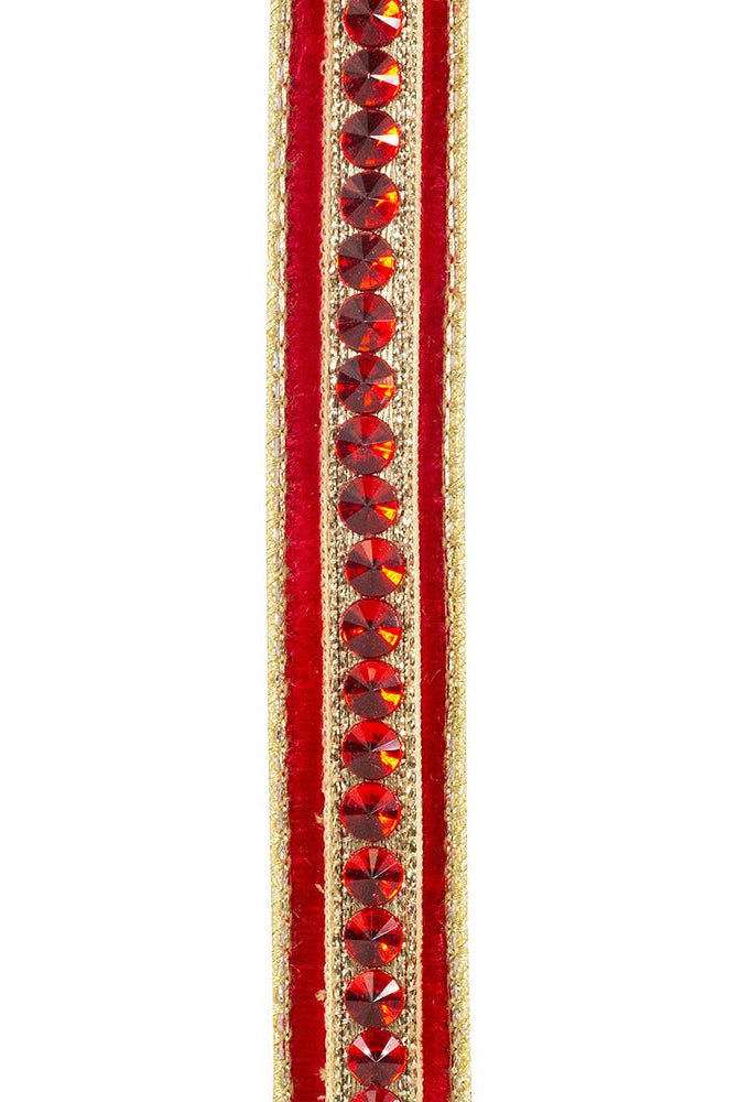 Shop For 5/8in Metallic Dupioni Jewel Ribbon: Red (5 Yards)