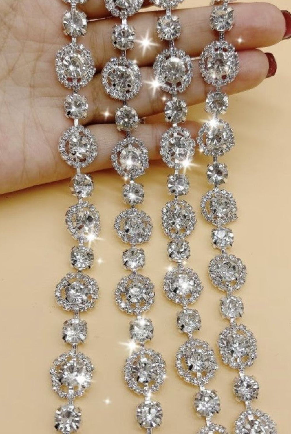 Shop For .59in Sparkling White Round Glass Rhinestone Chain (1 Yard)