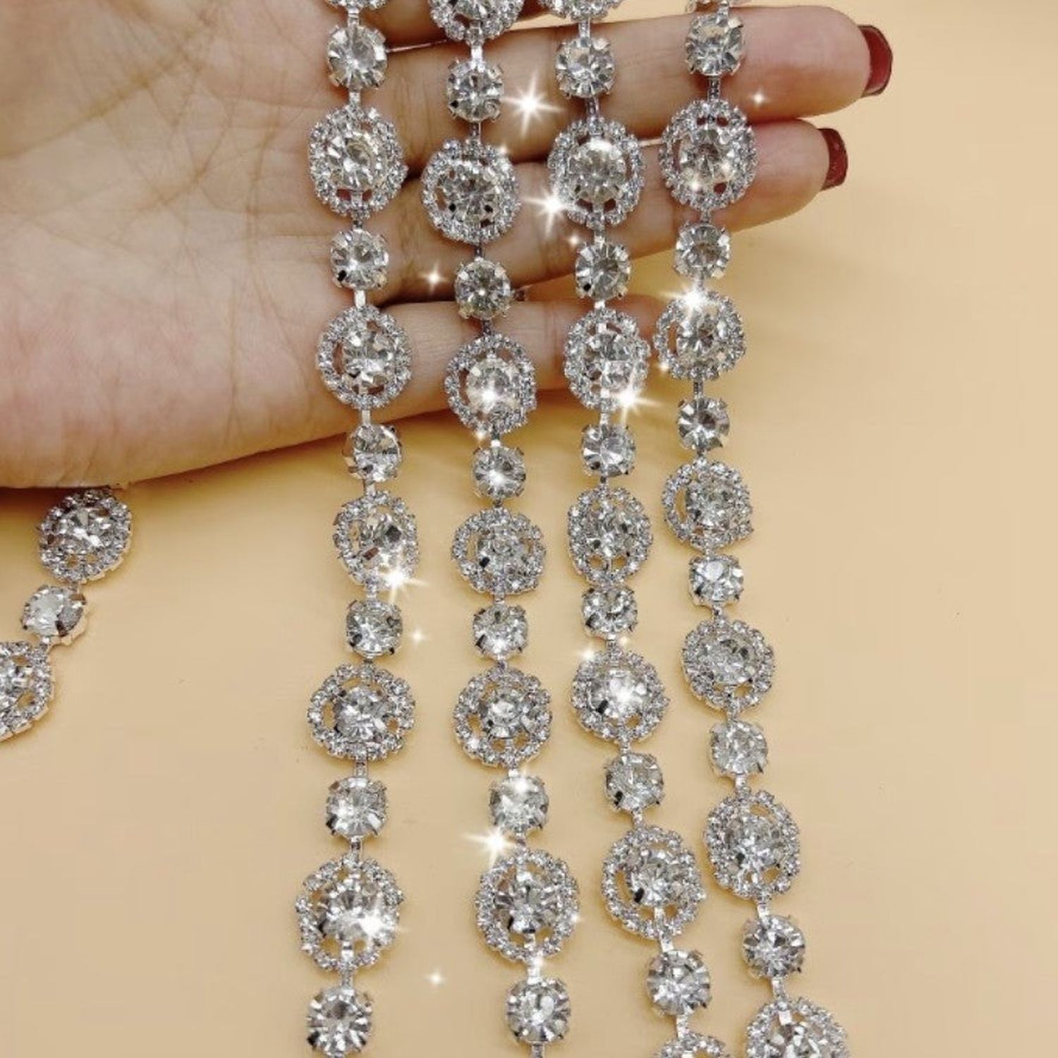 Shop For .59in Sparkling White Round Glass Rhinestone Chain (1 Yard)