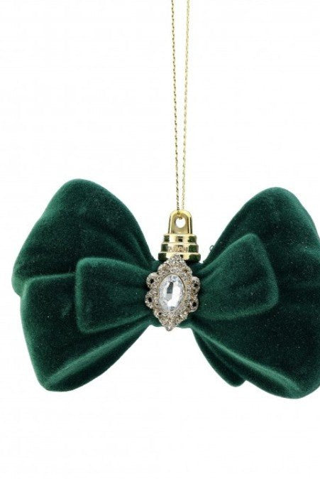 Shop For 5in Flocked Bowtie with Jewel: Green