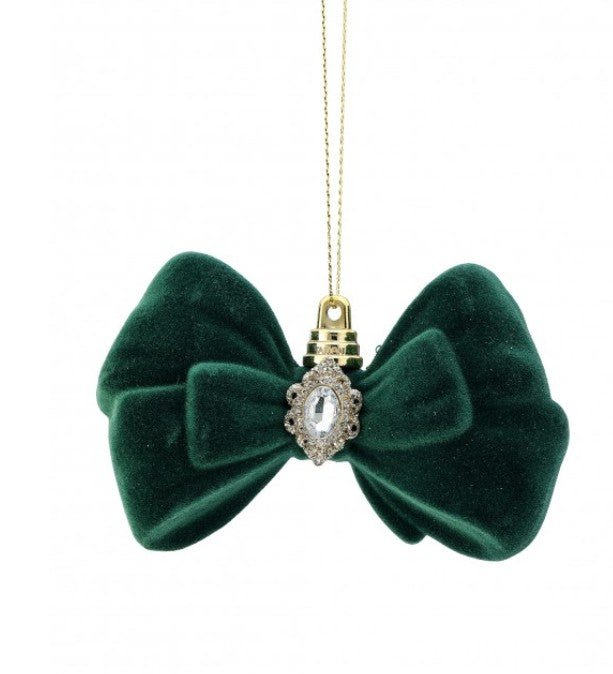 Shop For 5in Flocked Bowtie with Jewel: Green