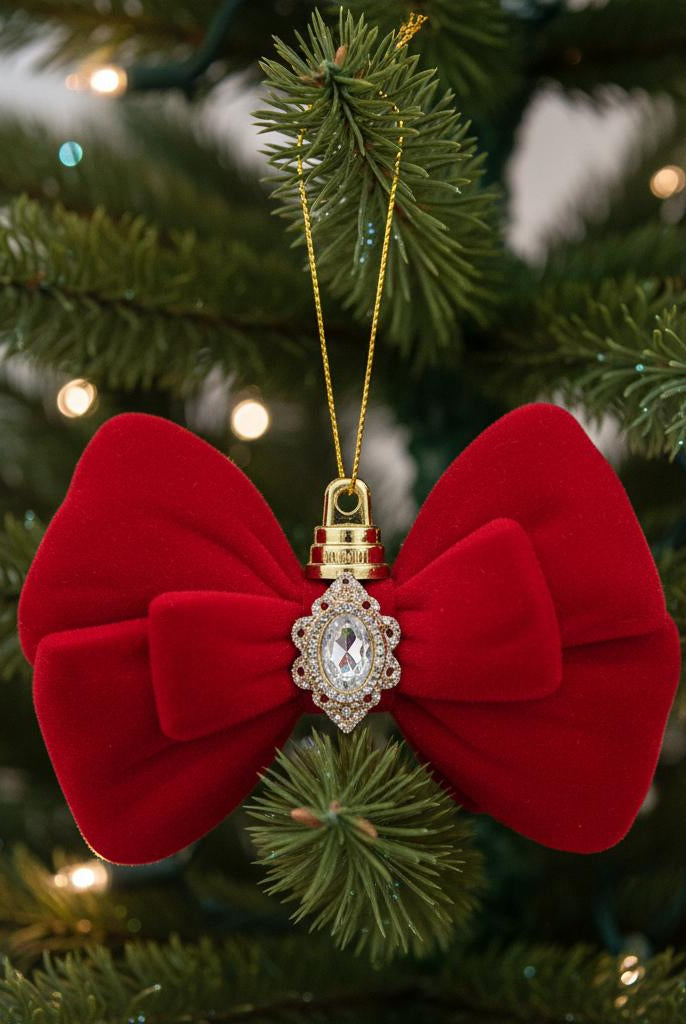 Shop For 5in Flocked Bowtie with Jewel: Red