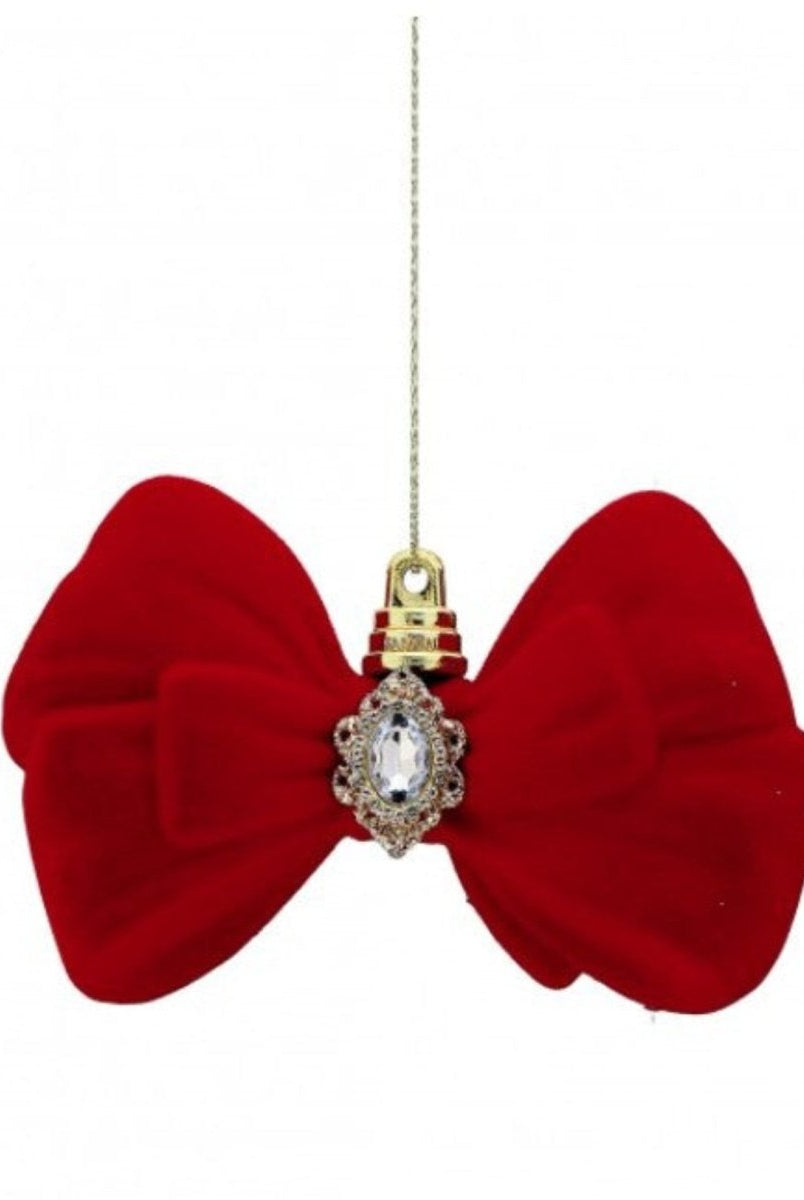 Shop For 5in Flocked Bowtie with Jewel: Red