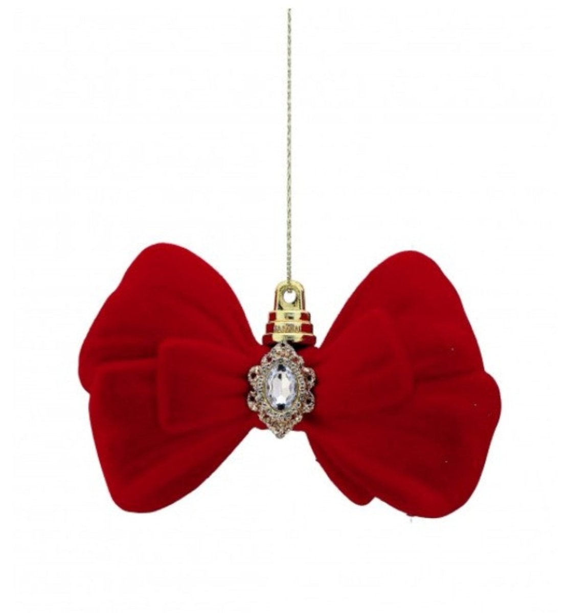 Shop For 5in Flocked Bowtie with Jewel: Red