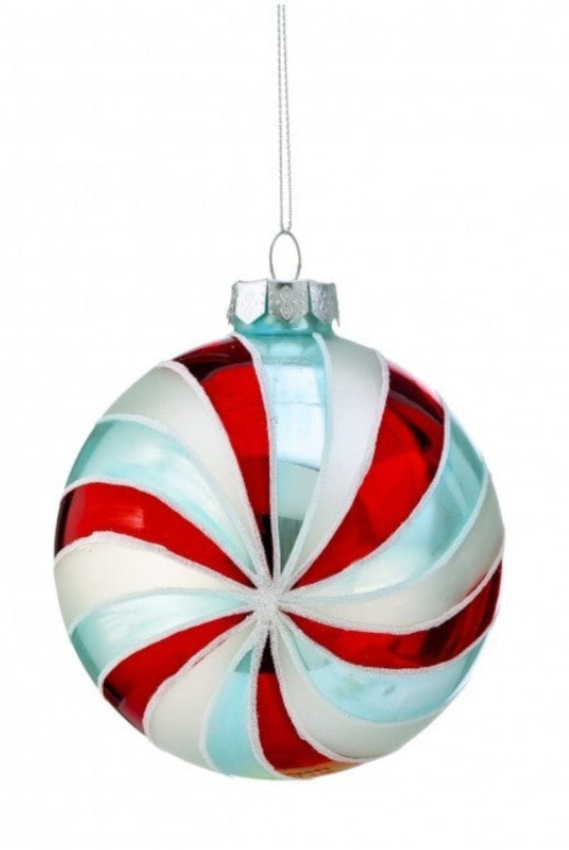 Shop For 5in Glass Peppermint Swirl Ornament