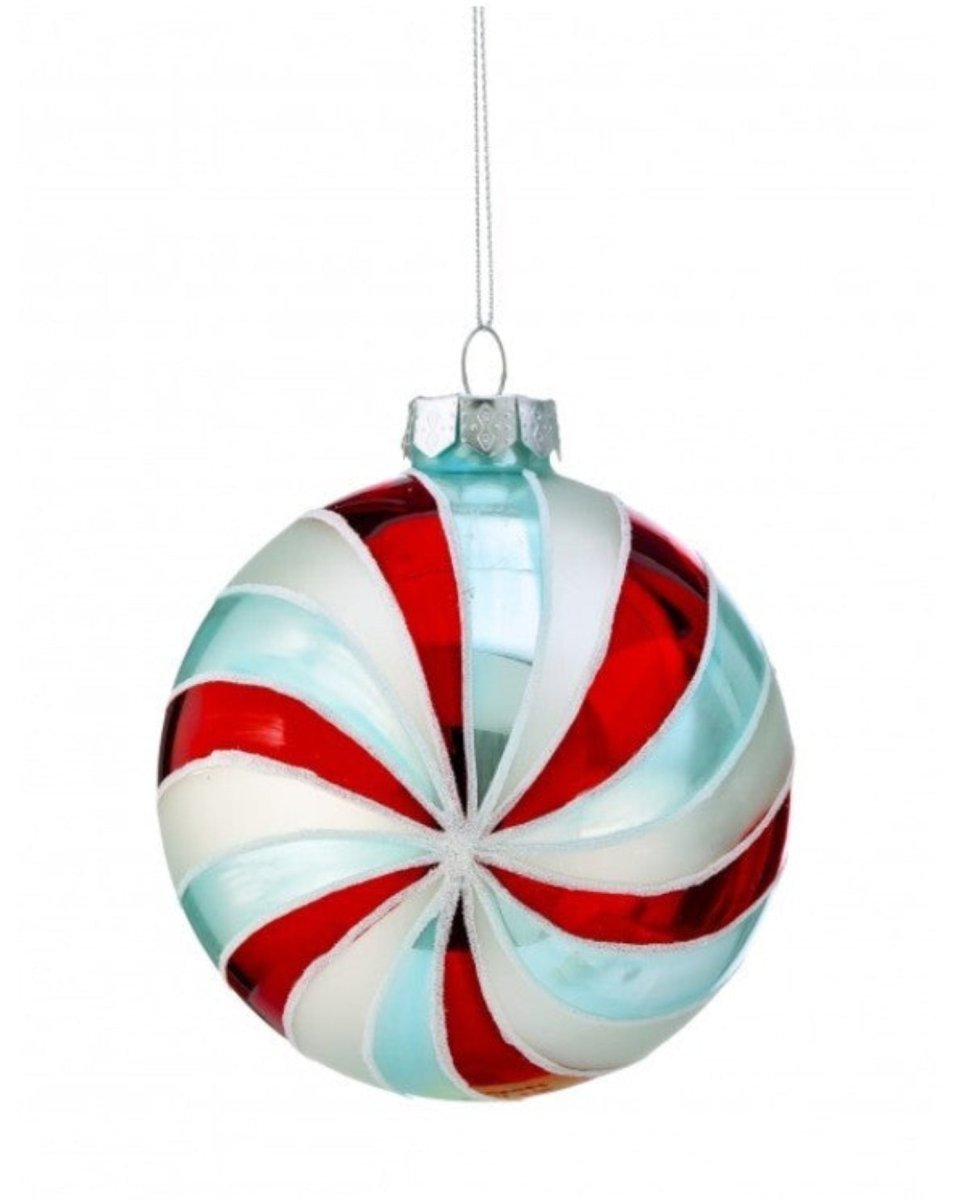 Shop For 5in Glass Peppermint Swirl Ornament