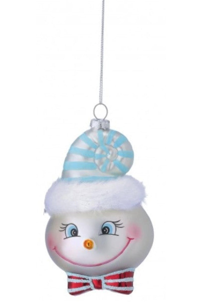 Shop For 5in Glass Silly Peppermint Snowman Ornament (Set of 2)