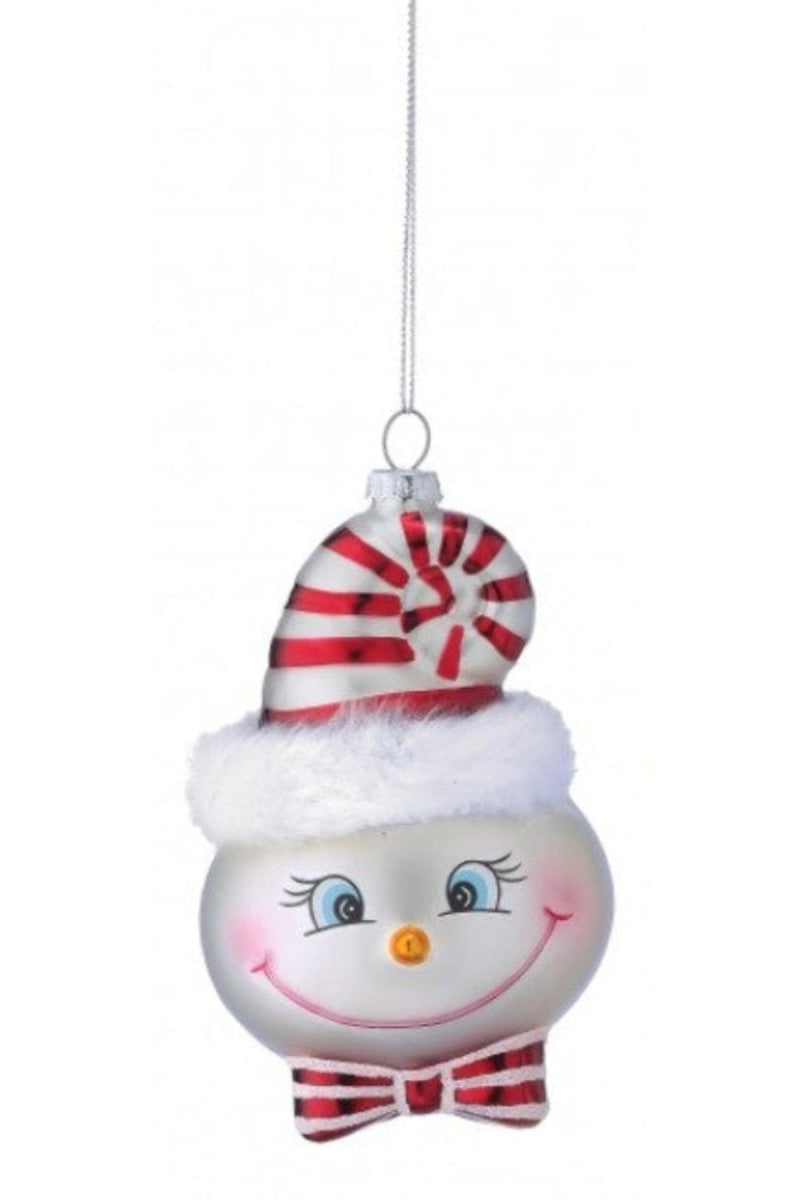 Shop For 5in Glass Silly Peppermint Snowman Ornament (Set of 2)