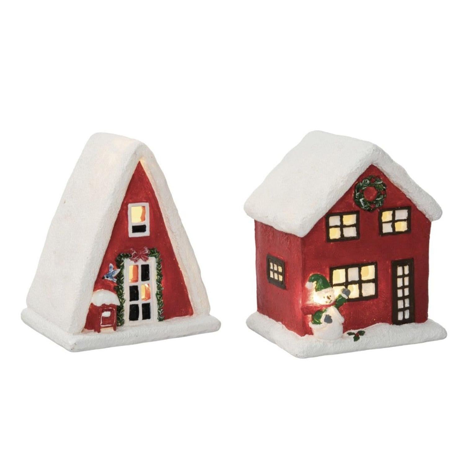 5in Light Up Holiday Barn Ornaments (Asst)