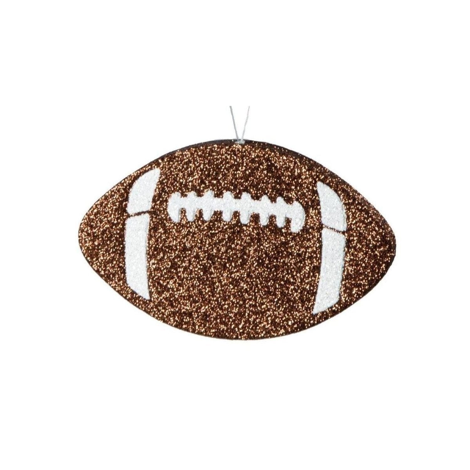 Shop For 5in Metallic Glitter Football Ornament: Brown & White