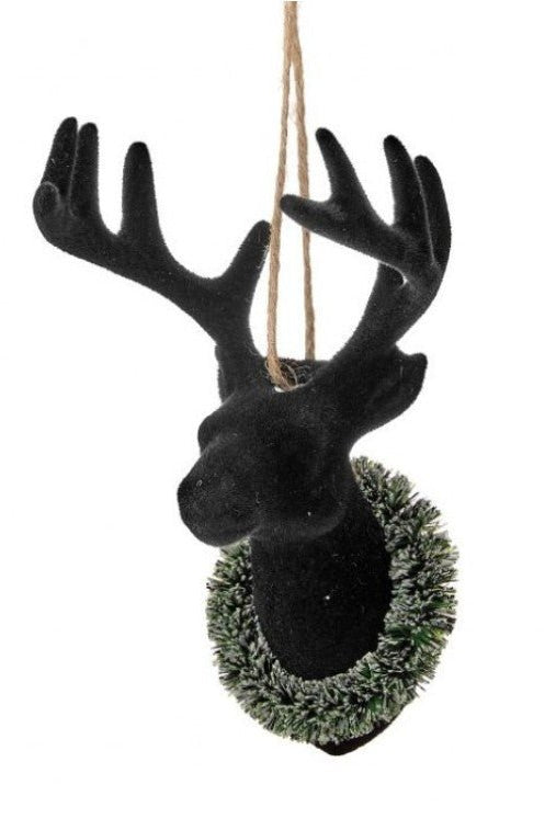 Shop For 5in Plastic Flocked Deer Bust Ornament