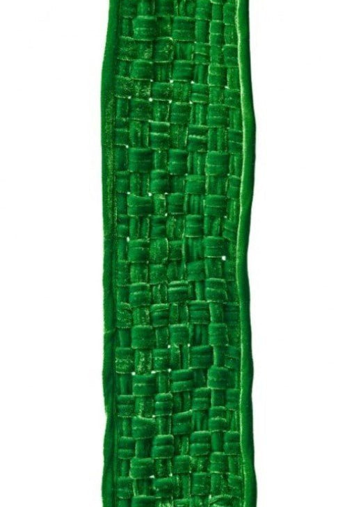 Shop For 5in Velvet Braided Ribbon: Green (3 Yards)